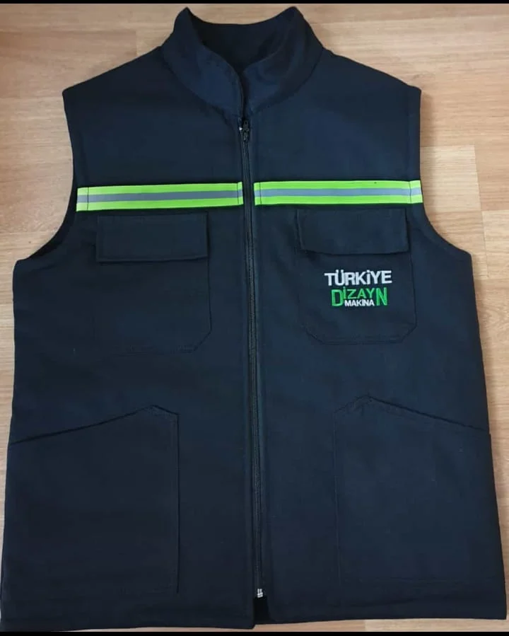 Gabardin Polarlı Elyaflı İş Yeleği - Lacivert / Mavi Model 09